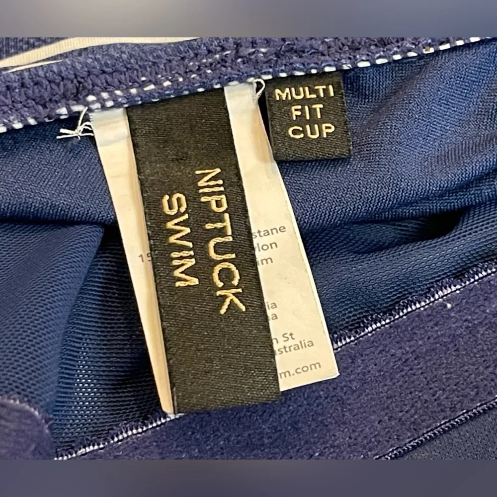 Striped Navy One Piece Swimsuit - Picture 5 of 5